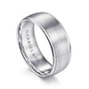 14K White Gold 8mm - Men's Wedding Band in Satin Finish - MBM0107-80W4JJJ-Gabriel & Co.-Renee Taylor Gallery