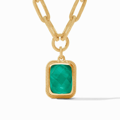 Cheval Paperclip Statement Necklace - Iridescent Emerald Green-Julie Vos-Renee Taylor Gallery