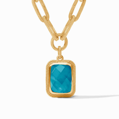 Cheval Paperclip Statement Necklace - Iridescent London Blue-Julie Vos-Renee Taylor Gallery