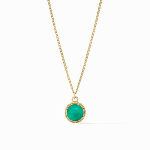 Fleur-de-Lis Solitaire Necklace - Iridescent Emerald Green-Julie Vos-Renee Taylor Gallery