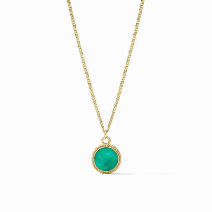 Fleur-de-Lis Solitaire Necklace - Iridescent Emerald Green-Julie Vos-Renee Taylor Gallery