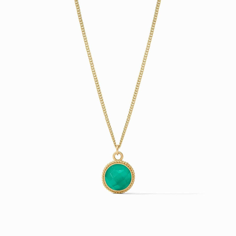 Fleur-de-Lis Solitaire Necklace - Iridescent Emerald Green-Julie Vos-Renee Taylor Gallery
