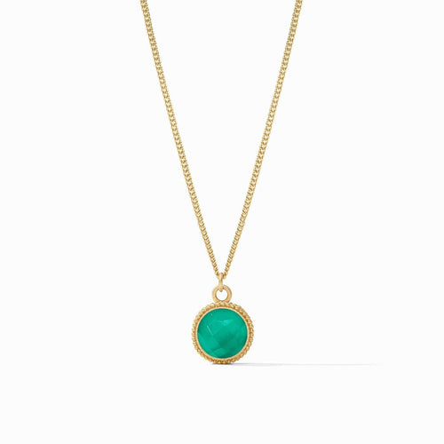 Fleur-de-Lis Solitaire Necklace - Iridescent Emerald Green-Julie Vos-Renee Taylor Gallery