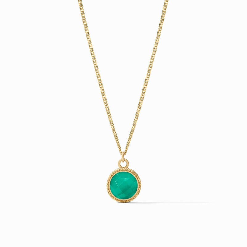 Fleur-de-Lis Solitaire Necklace - Iridescent Emerald Green-Julie Vos-Renee Taylor Gallery
