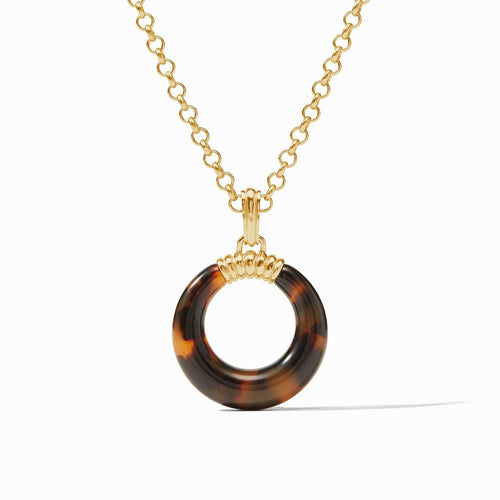 Madison Statement Pendant Necklace- Tortoiseshell-Julie Vos-Renee Taylor Gallery