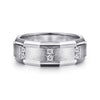 14K White Gold Diamond Men's Ring in Satin Finish - MR15674W44JJ-Gabriel & Co.-Renee Taylor Gallery