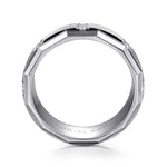 14K White Gold Diamond Men's Ring in Satin Finish - MR15674W44JJ-Gabriel & Co.-Renee Taylor Gallery