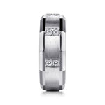 14K White Gold Diamond Men's Ring in Satin Finish - MR15674W44JJ-Gabriel & Co.-Renee Taylor Gallery