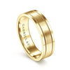 14K Yellow Gold 6mm - Men's Wedding Band in Satin Finish - MBH0139-60Y4JJJ-Gabriel & Co.-Renee Taylor Gallery