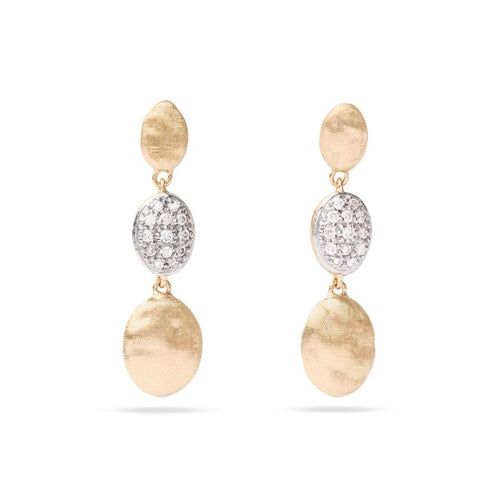 18K Siviglia Diamond Pave Earrings - OB1234 B YW-Marco Bicego-Renee Taylor Gallery