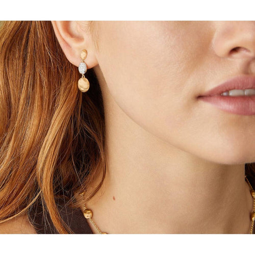 18K Siviglia Diamond Pave Earrings - OB1234 B YW Q6-Marco Bicego-Renee Taylor Gallery