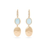 18K Siviglia Diamond & Aquamarine Hook Earrings - OB1289-AB AQ01 Y 02-Marco Bicego-Renee Taylor Gallery