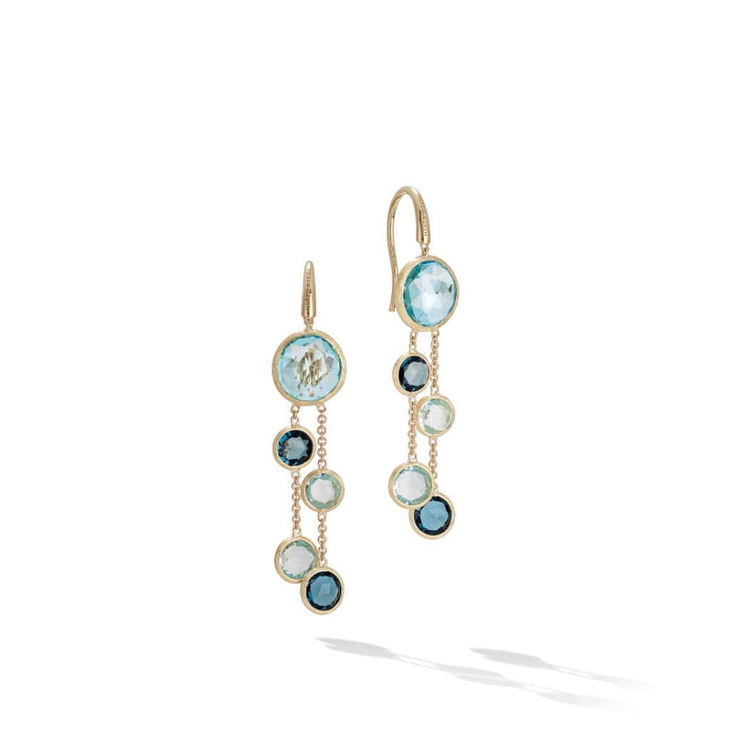 18K Jaipur Mixed Blue Topaz Earrings - OB1290 MIX725 Y-Marco Bicego-Renee Taylor Gallery