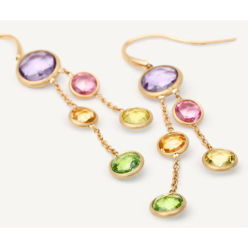 18K Jaipur Mixed Gemstone Earrings - OB1290-MIX01-Y02-Marco Bicego-Renee Taylor Gallery