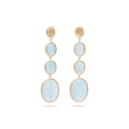 18K Siviglia Aquamarine Four Drop Earrings - OB1477 AQ01 Y-Marco Bicego-Renee Taylor Gallery