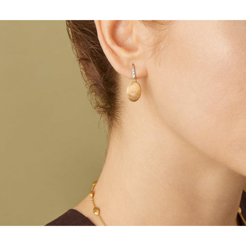 18K Yellow & White Gold Hook Earrings w/ Diamond Pave - OB1691-A B1 YW Q6-Marco Bicego-Renee Taylor Gallery