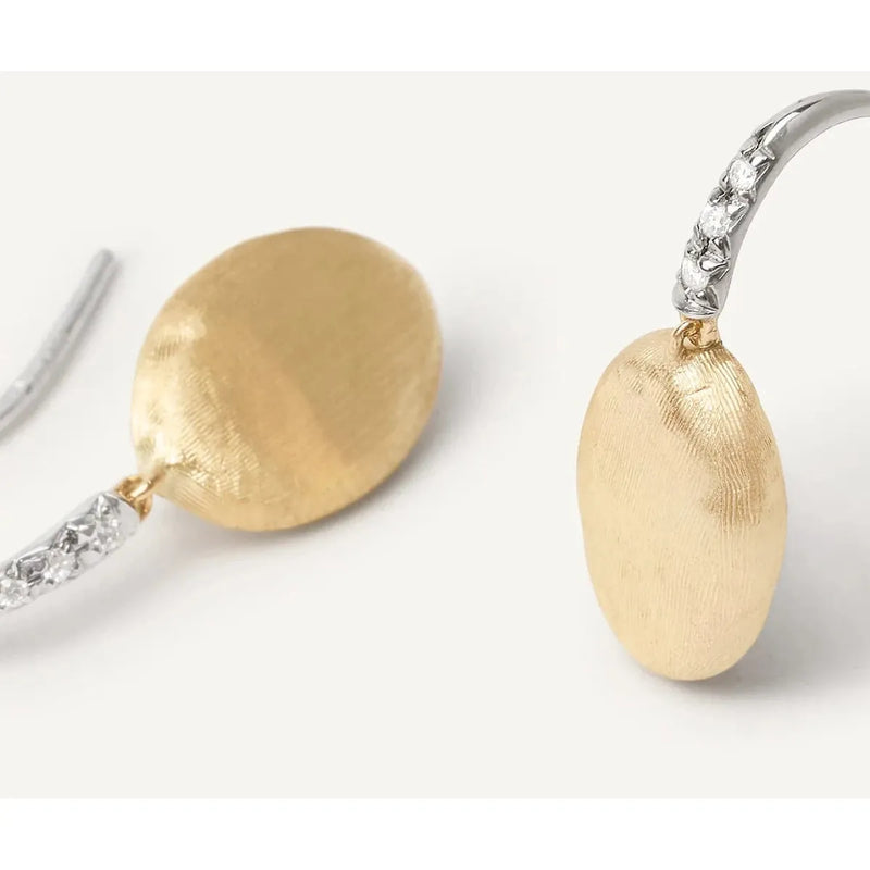 18K Yellow & White Gold Hook Earrings w/ Diamond Pave - OB1691-A B1 YW Q6-Marco Bicego-Renee Taylor Gallery