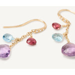 18K Yellow Gold Gemstone Earrings With Diamonds, Amethyst Accents OB1742 AB MIX01A-Marco Bicego-Renee Taylor Gallery