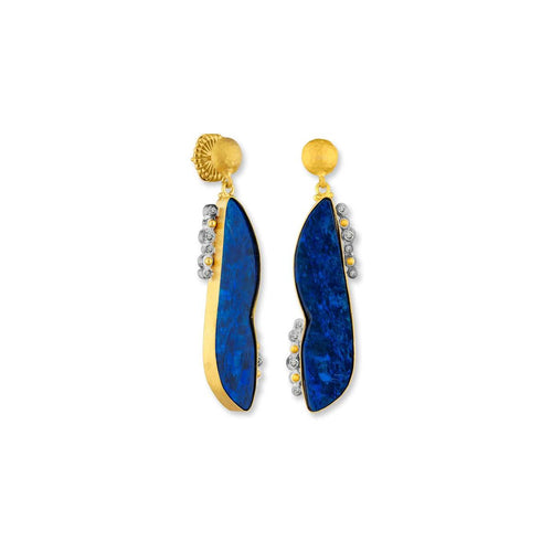 Ocean Opal Earrings with Diamond by Lika Behar