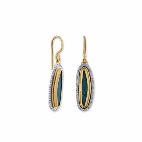 Ocean Earrings with Opal & Diamond by Lika Behar