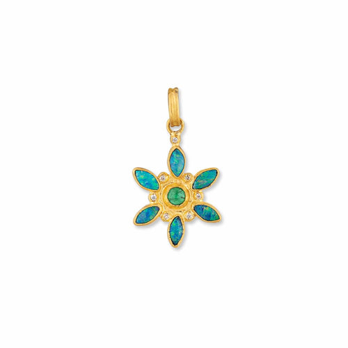 Oceana Star Pendant with Emerald & Opal Doublet & Diamond by Lika Behar