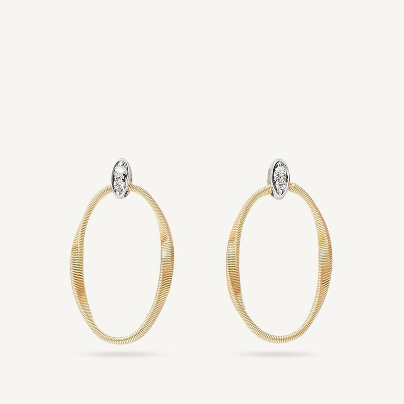 18K Marrakech Onde Gold and Diamond Link Studs Earrings - OG367 B YW-Marco Bicego-Renee Taylor Gallery