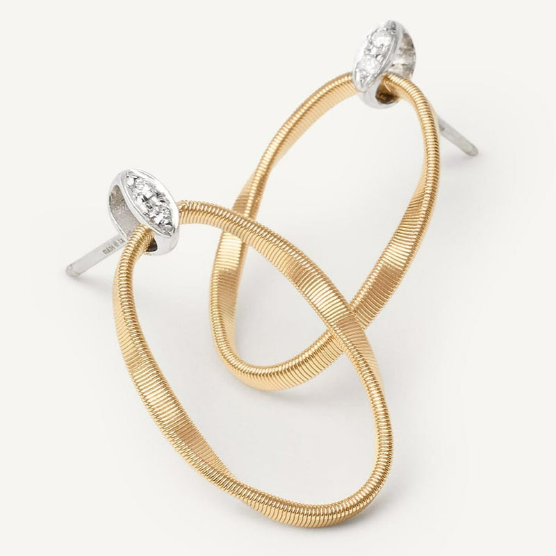 18K Marrakech Onde Gold and Diamond Link Studs Earrings - OG367 B YW-Marco Bicego-Renee Taylor Gallery