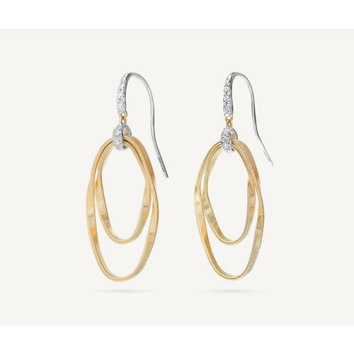 18K Marrakech Onde 18K Gold and Diamond Concentric Hook Earrings - OG372 A B1 YW M5-Marco Bicego-Renee Taylor Gallery