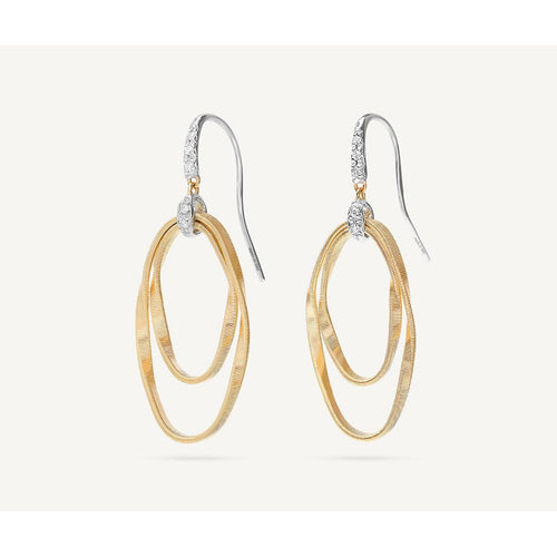 18K Marrakech Onde 18K Gold and Diamond Concentric Hook Earrings - OG372 A B1 YW-Marco Bicego-Renee Taylor Gallery