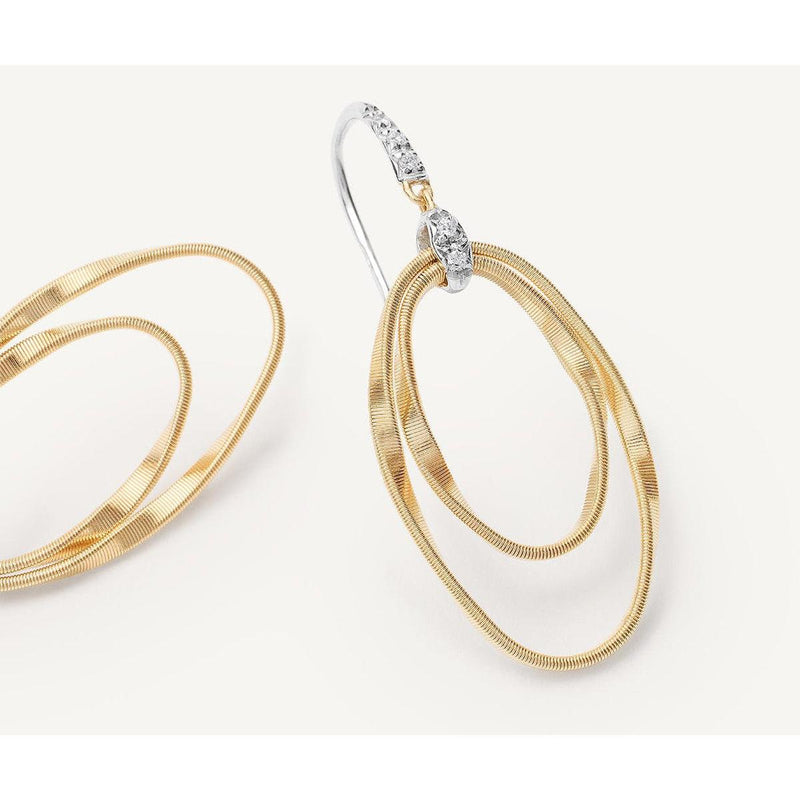 18K Marrakech Onde 18K Gold and Diamond Concentric Hook Earrings - OG372 A B1 YW-Marco Bicego-Renee Taylor Gallery