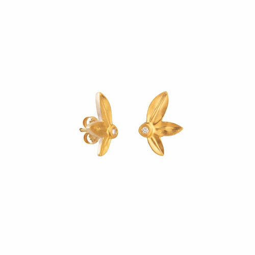Gold Fused Ollie Silver Studs, Diamond by Lika Behar