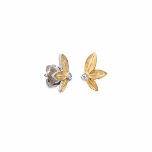 Ollie Gold Fused Silver and Diamond Studs by Lika Behar