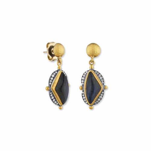 Olya Labradorite Earrings with Diamond by Lika Behar