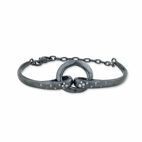 Mini Orion Oxidized Silver Bracelet 17MM with Diamond by Lika Behar