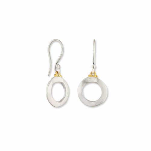 Orion 15MM Silver Earrings+touch of Gold with Diamond by Lika Behar