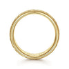 14K Yellow Gold 7mm - Engraved Woven Men's Wedding Band in Satin Finish - MBH0166-70Y4JJJ-Gabriel & Co.-Renee Taylor Gallery