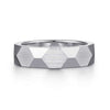 14K White Gold 6mm - Carved Men's Wedding Band in Satin Finish - MBH0221-60W4JJJ-Gabriel & Co.-Renee Taylor Gallery