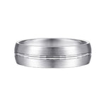 14K White Gold 6mm - Men's Wedding Band in Satin Finish - MBM0108-60W4JJJ-Gabriel & Co.-Renee Taylor Gallery