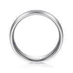 14K White Gold 6mm - Men's Wedding Band in Satin Finish - MBM0108-60W4JJJ-Gabriel & Co.-Renee Taylor Gallery