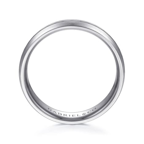 14K White Gold 6mm - Men's Wedding Band in Satin Finish - MBM0108-60W4JJJ-Gabriel & Co.-Renee Taylor Gallery