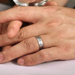 14K White Gold 6mm - Men's Wedding Band in Satin Finish - MBM0108-60W4JJJ-Gabriel & Co.-Renee Taylor Gallery