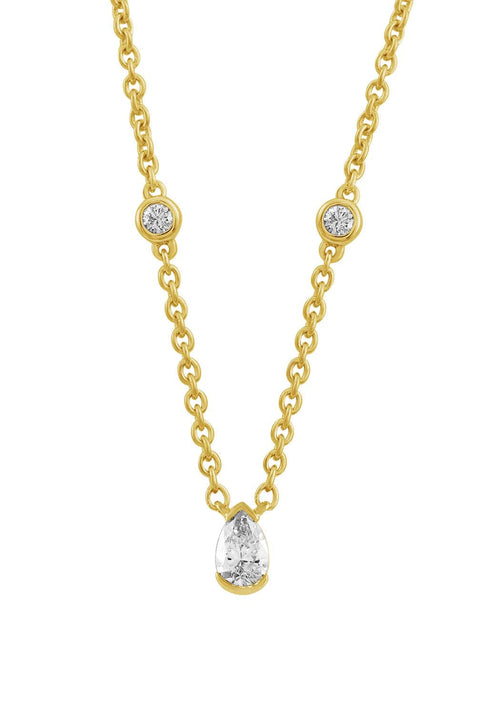 18K Yellow Gold and Diamond Pendant Necklace - P1216B-Paramount Gems-Renee Taylor Gallery