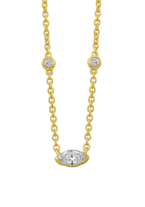 18K Yellow Gold and Diamond Pendant Necklace - P1216C-Paramount Gems-Renee Taylor Gallery