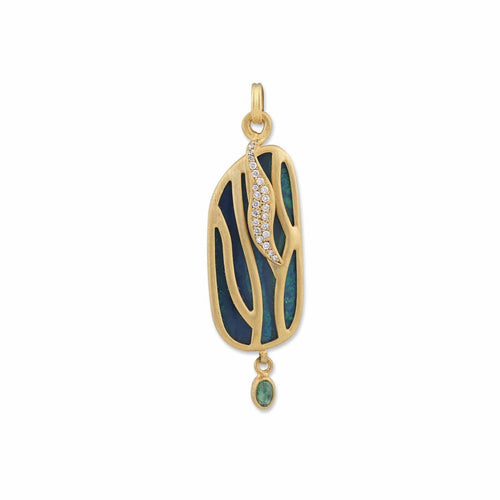Patara Necklace with Emerald & Opal Doublet & Diamond by Lika Behar