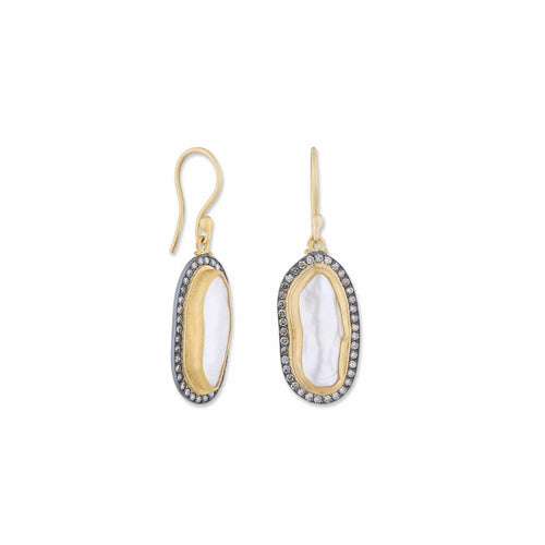 Pearlita Earrings with Diamond Cognac by Lika Behar