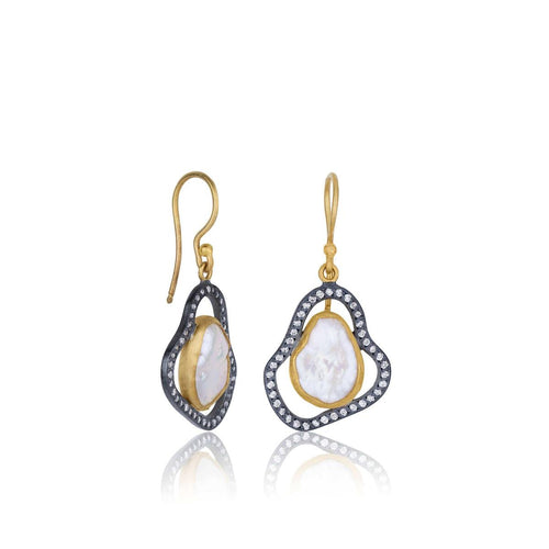 Pearlita Earrings with Diamond by Lika Behar