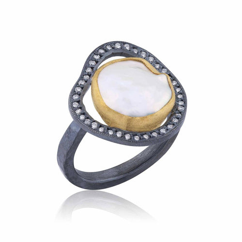 Pearlita Ring with Diamond by Lika Behar