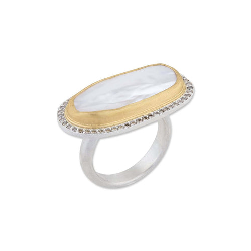 Pearlita Ring with Diamond Cognac by Lika Behar