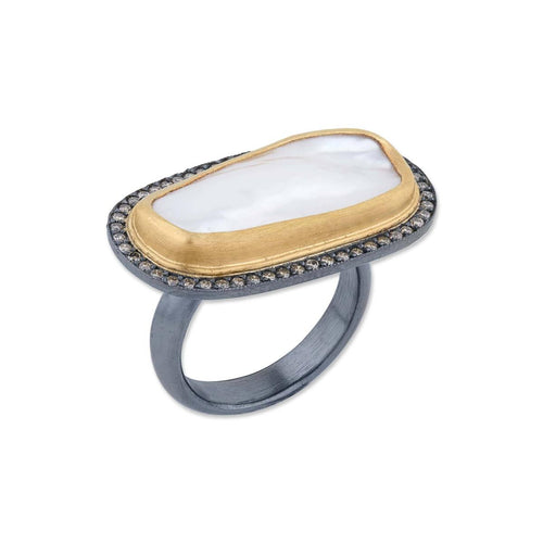 Pearlita Ring with Diamond Cognac by Lika Behar