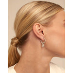 Silver Pick 1 Hoop Charm Earrings - PEN0700MTL0000U-UNO de 50-Renee Taylor Gallery